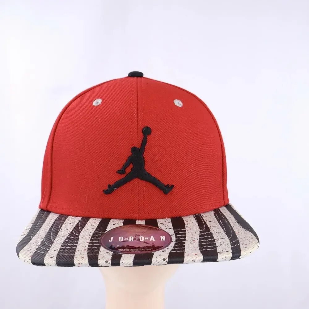 Nike Air Jordan 10 Retro Jumpman Red Black Stripe Snapback Hat One Size Cap